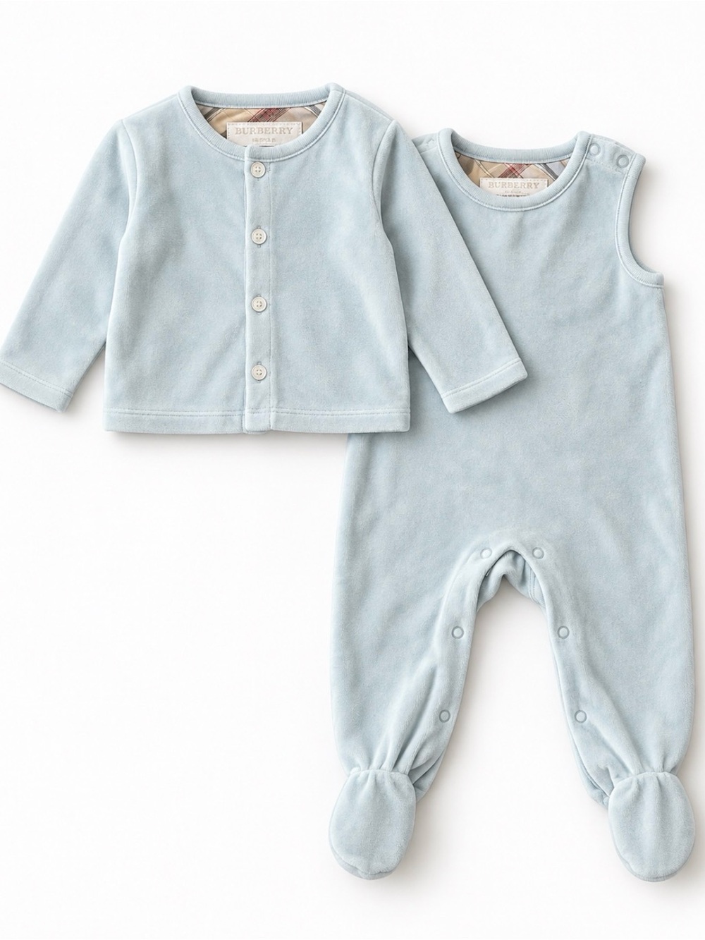 Burberry Baby 2-Piece Velour Set | Romper + Cardigan | 6M